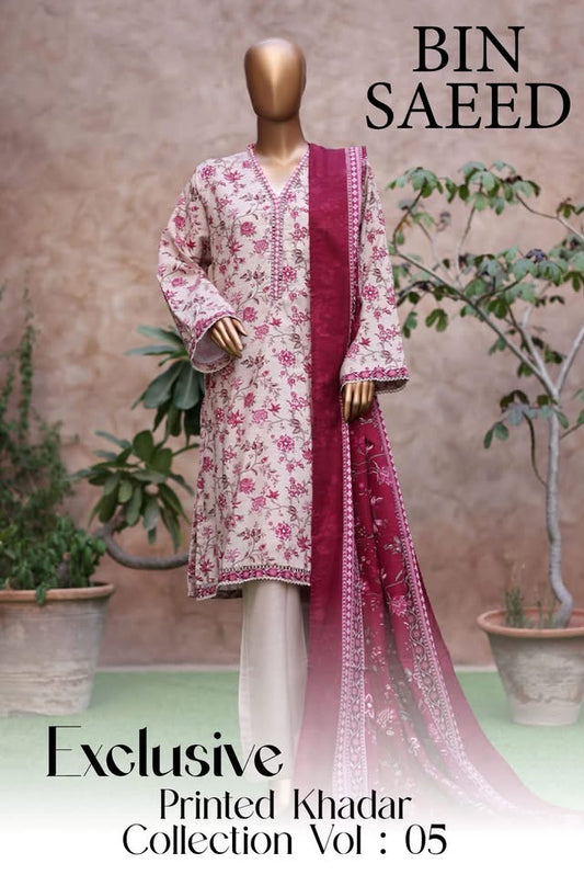BIN SAEED PRINTED KHADDAR 3PC