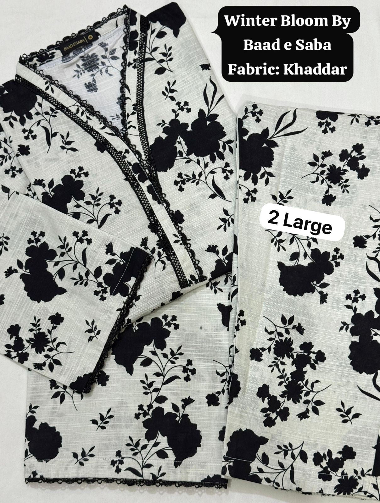 Baad e Saba Winter Bloom Khaddar 2-
Pc Stitched