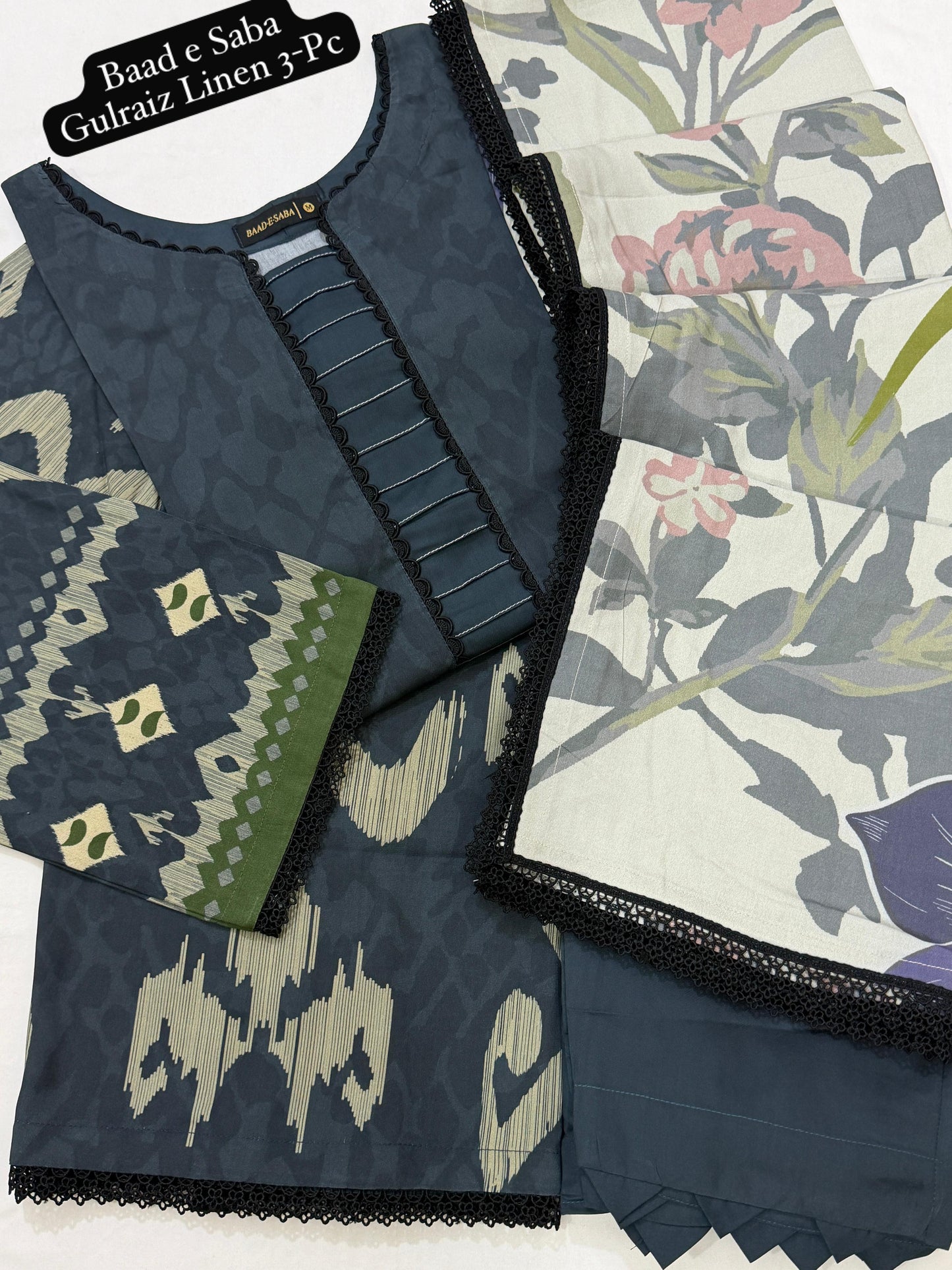 Gulraiz Linen 3-Pc Stitched By Baad e
Saba