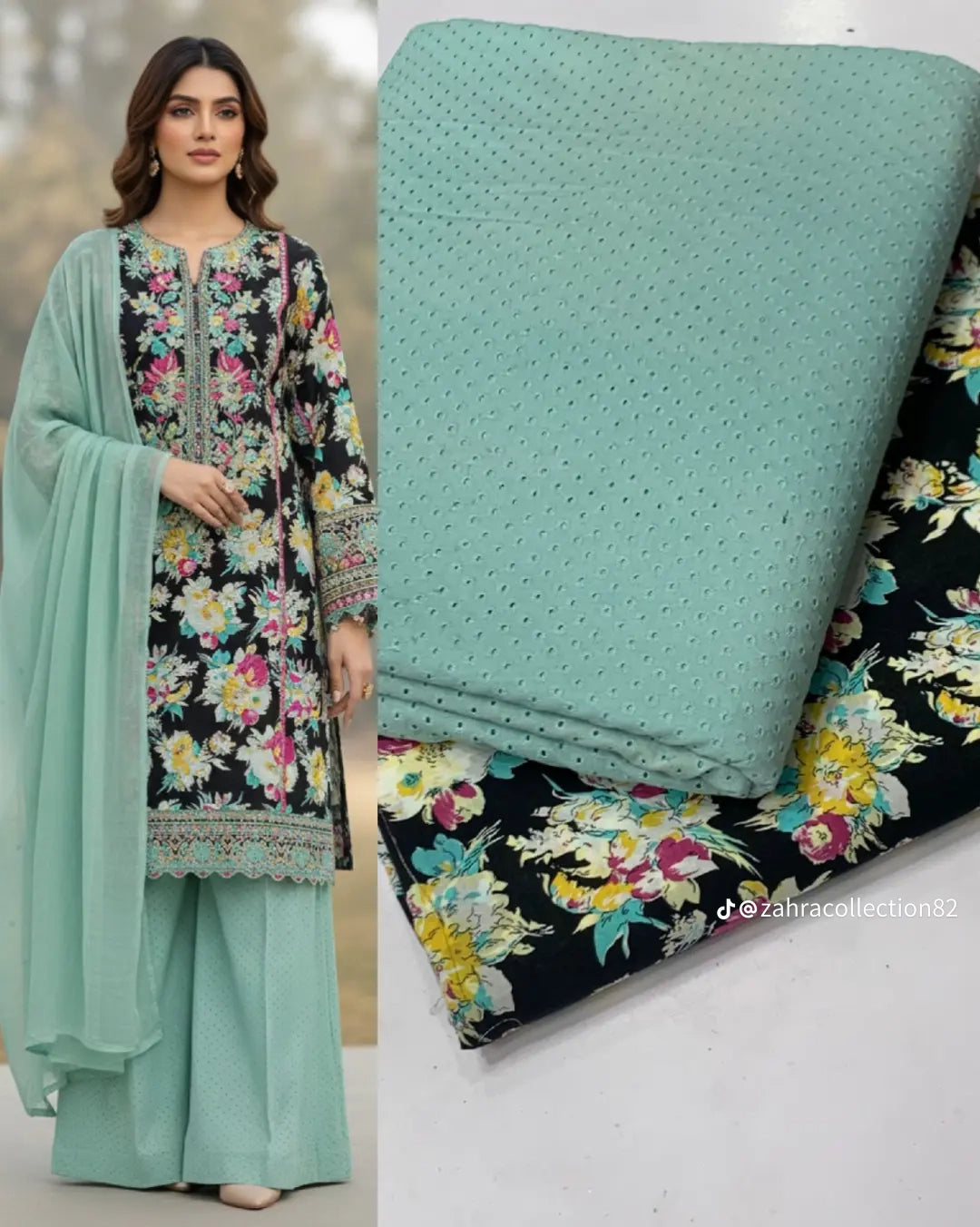 SoftStitch.pk – Emerald Grace 3-Piece Lawn Suit