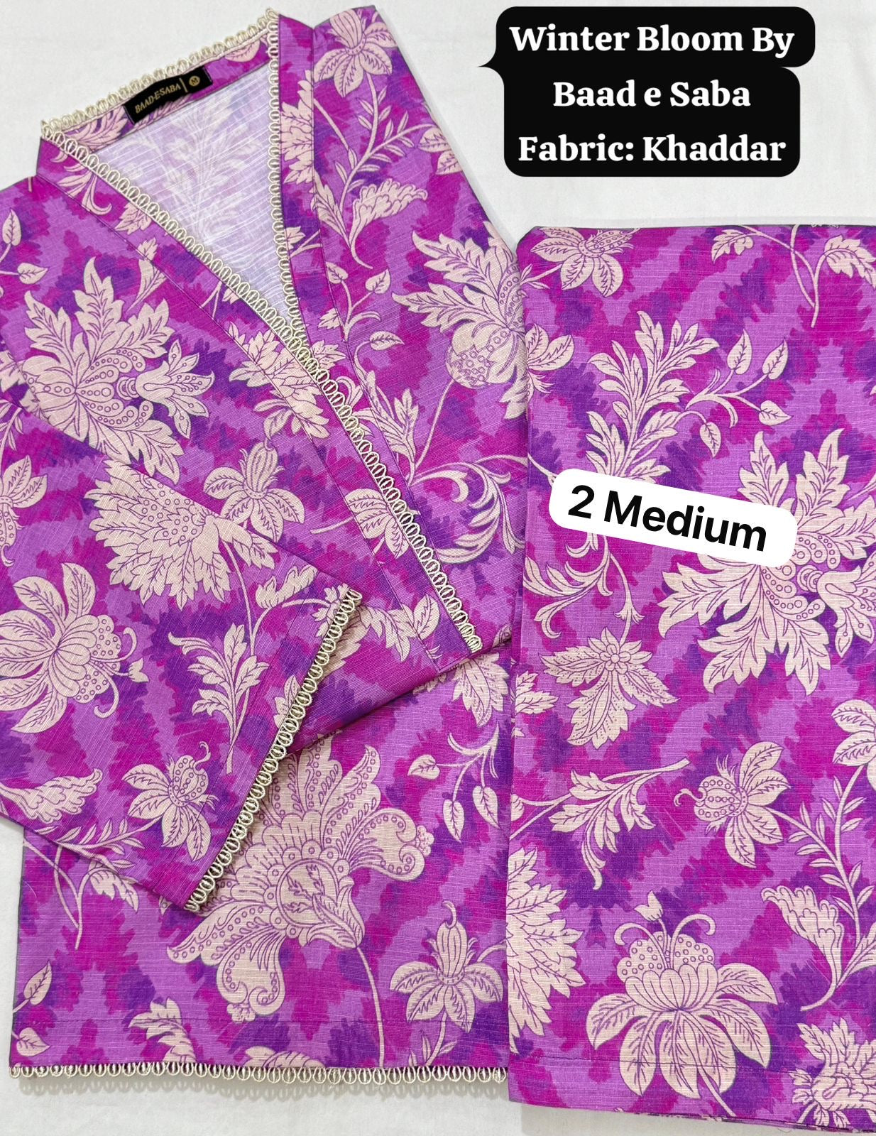 Baad e Saba Winter Bloom Khaddar 2-
Pc Stitched