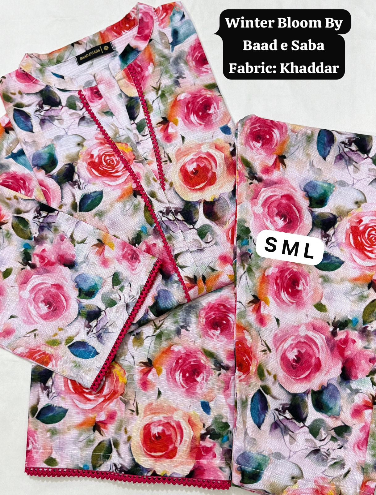 Baad e Saba Winter Bloom Khaddar 2-
Pc Stitched