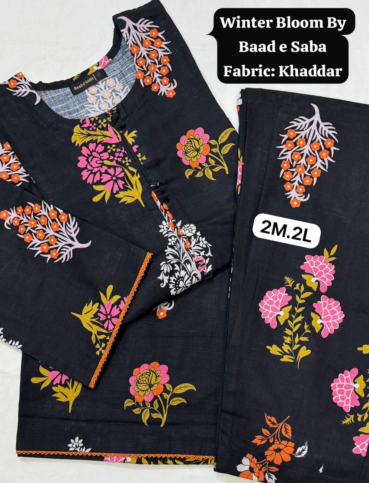 Baad e Saba Winter Bloom Khaddar 2-
Pc Stitched