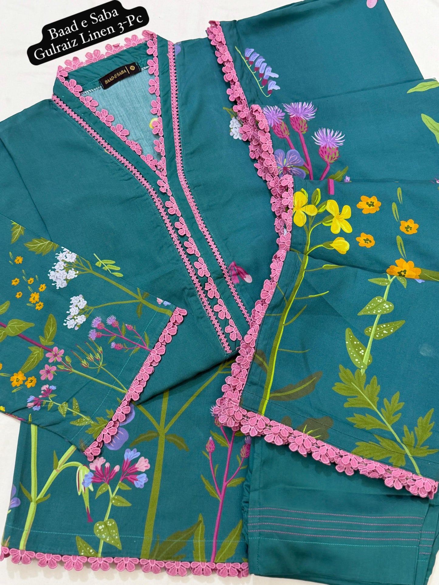 Gulraiz Linen 3-Pc Stitched By Baad e
Saba