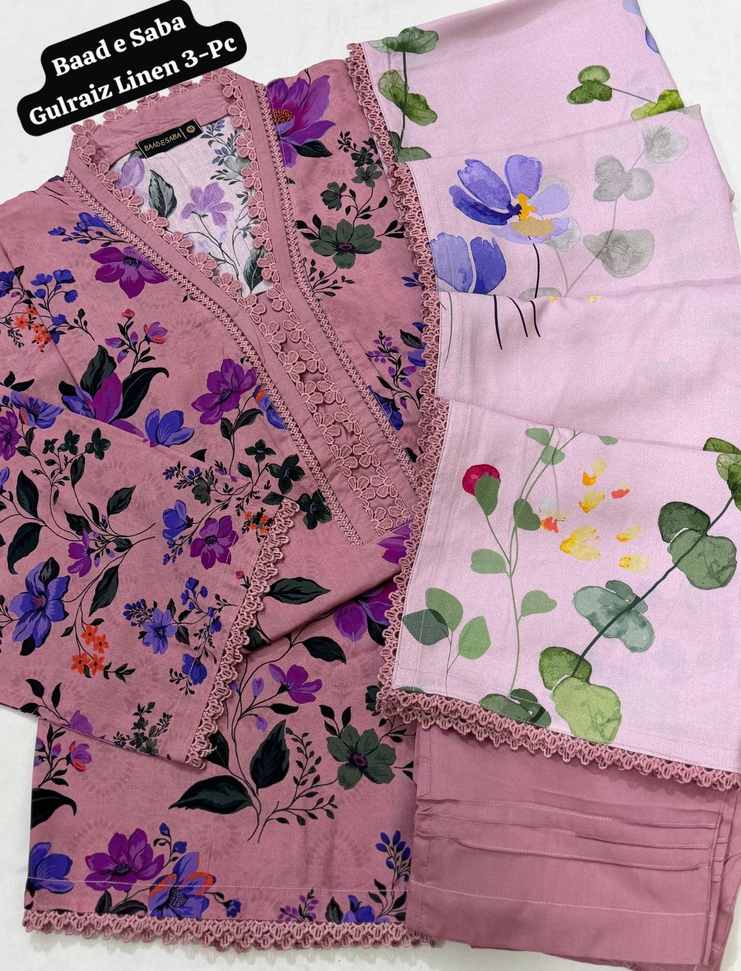 Gulraiz Linen 3-Pc Stitched By Baad e
Saba