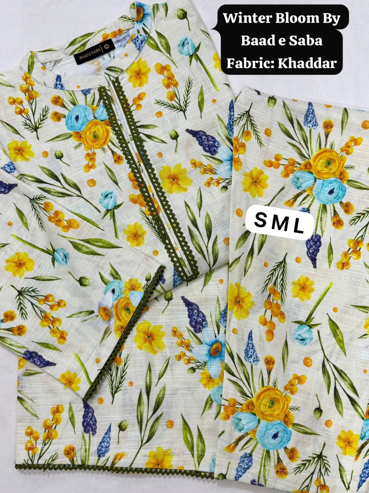 Baad e Saba Winter Bloom Khaddar 2-
Pc Stitched