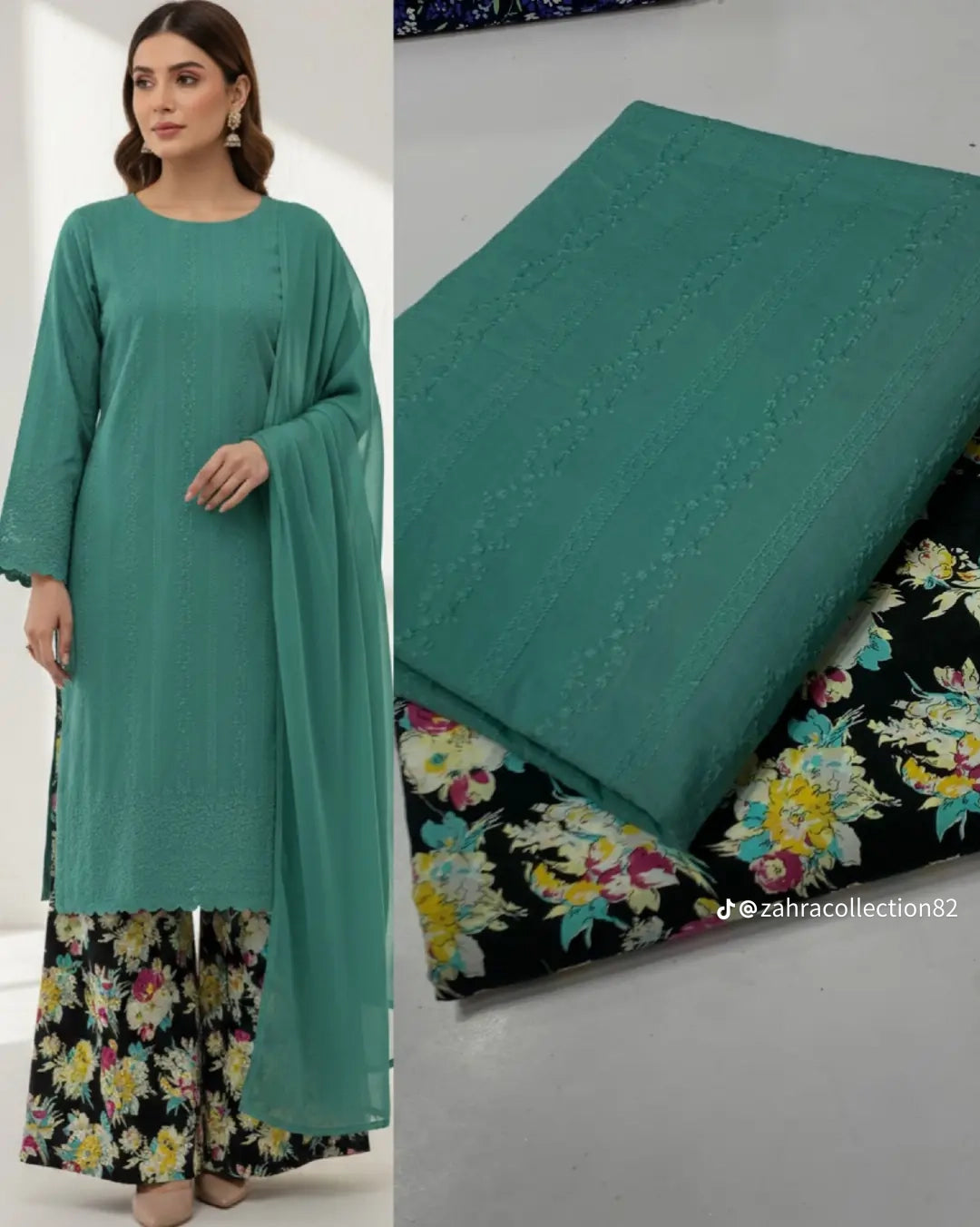 SoftStitch.pk – Emerald Grace 3-Piece Lawn Suit