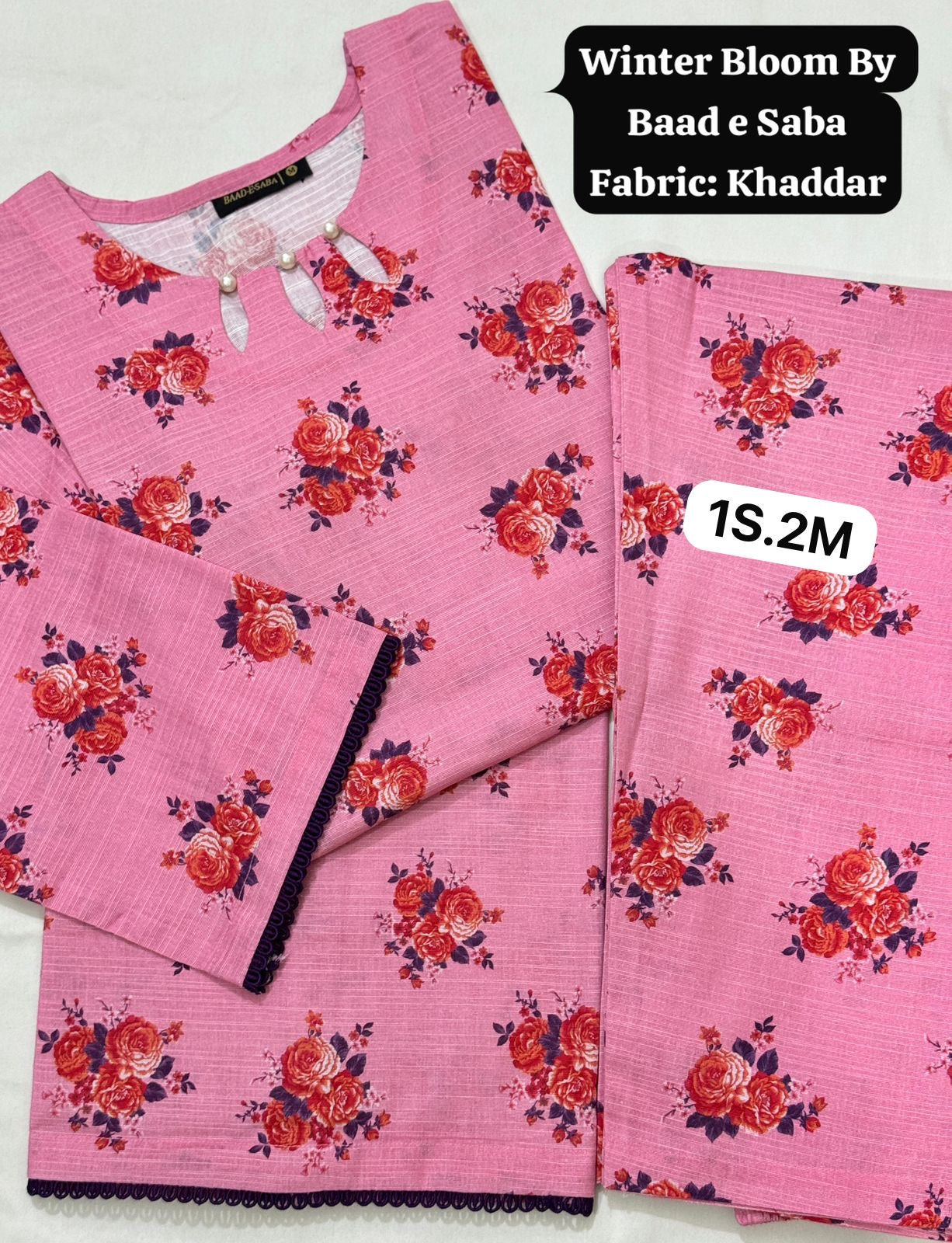 Baad e Saba Winter Bloom Khaddar 2-
Pc Stitched