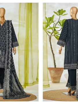 3 PIECE BIN SAEED LUXURY WHITE EMBROIDERED WITH EMROIDERED TROUSER 3-PIECE STITCHED LAWN COLLECTION 2026 Ready to wear