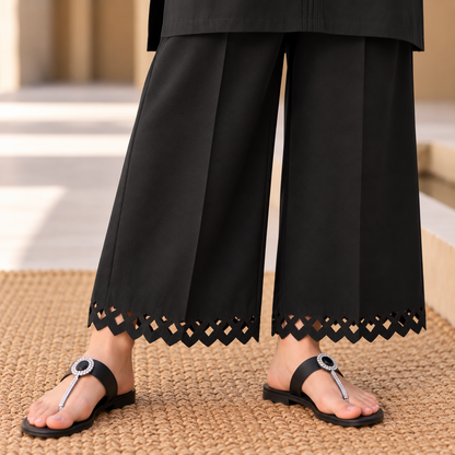 Black Aura Khaddar Co-Ord Set for Women | SoftStitch