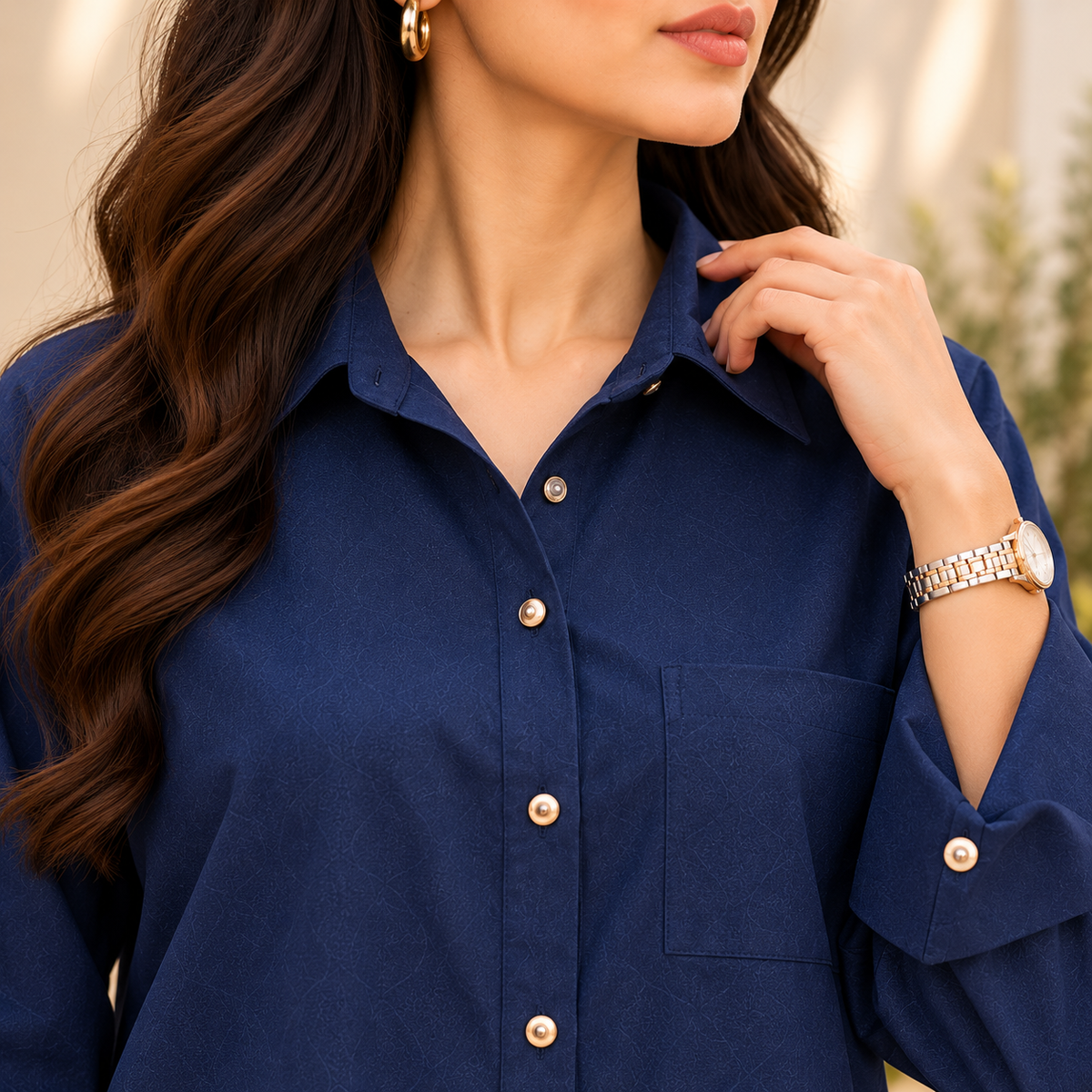 Classic Navy – Navy Blue 2-Piece Co-Ord Set for Women