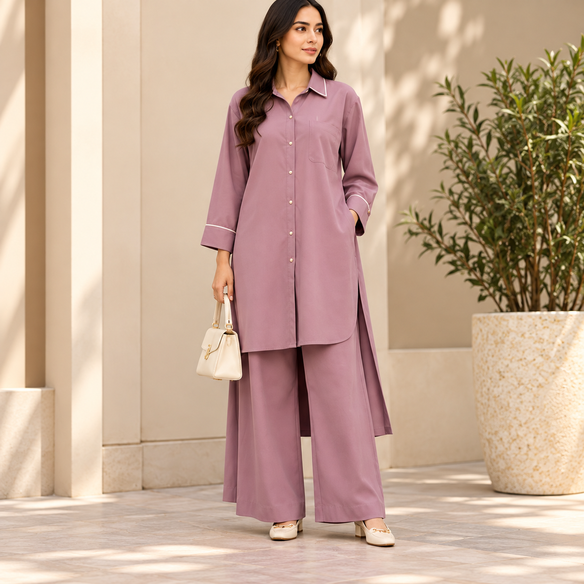 Dusty Mauve – Mauve 2-Piece Co-Ord Set for Women