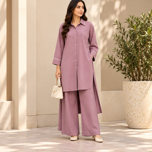 Dusty Mauve – Mauve 2-Piece Co-Ord Set for Women