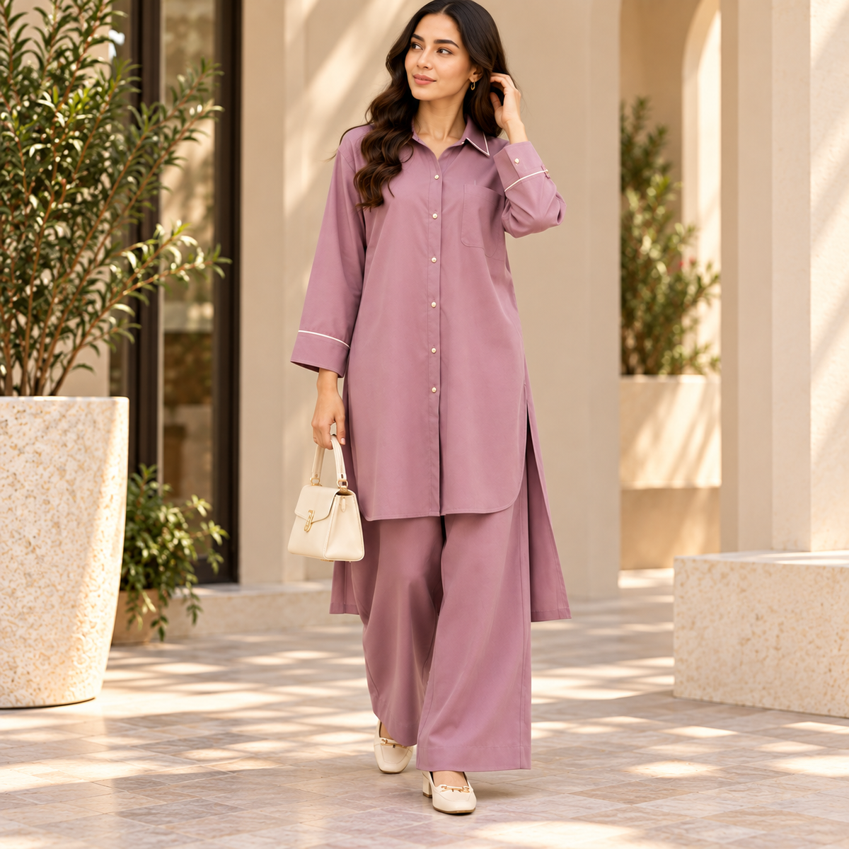 Dusty Mauve – Mauve 2-Piece Co-Ord Set for Women