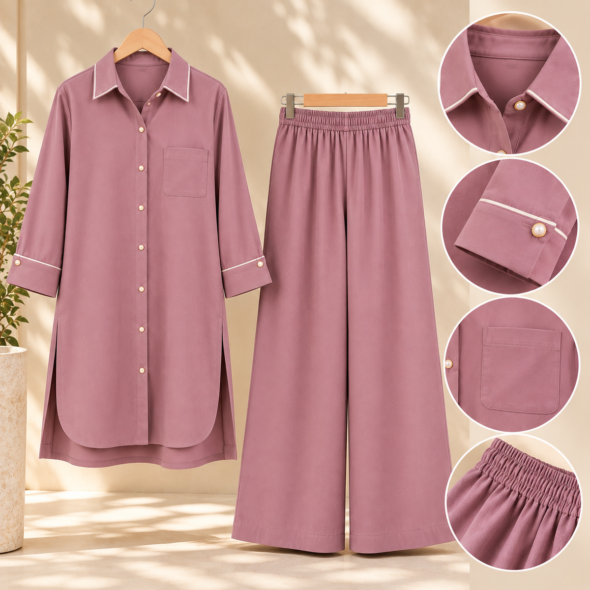 Dusty Mauve – Mauve 2-Piece Co-Ord Set for Women
