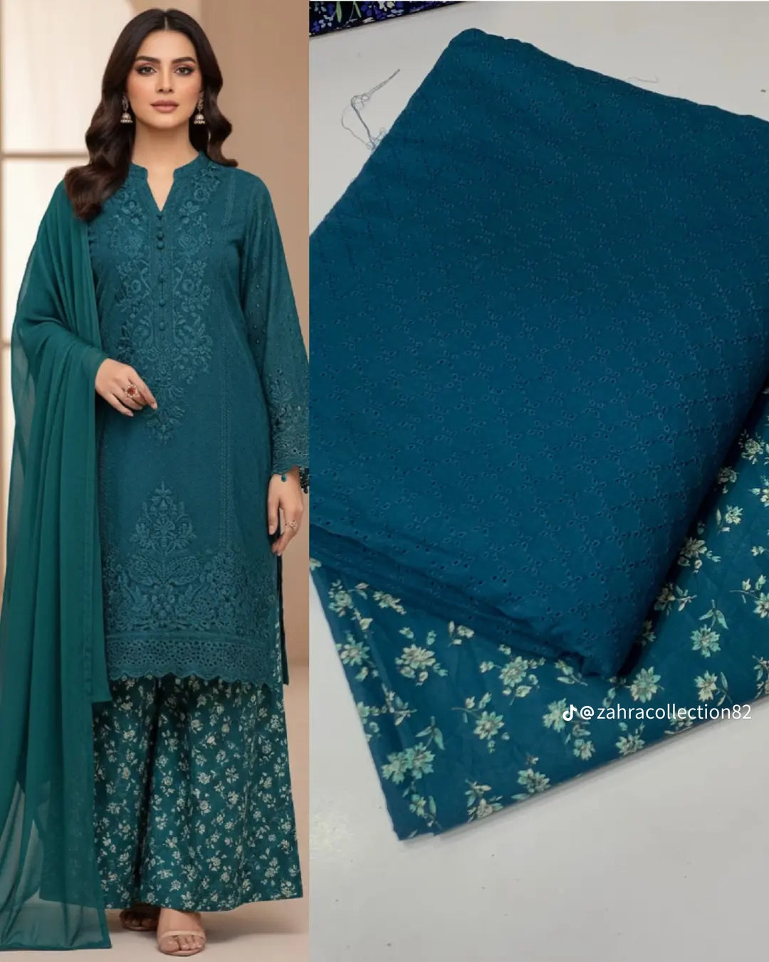 SoftStitch.pk – Emerald Grace 3-Piece Lawn Suit