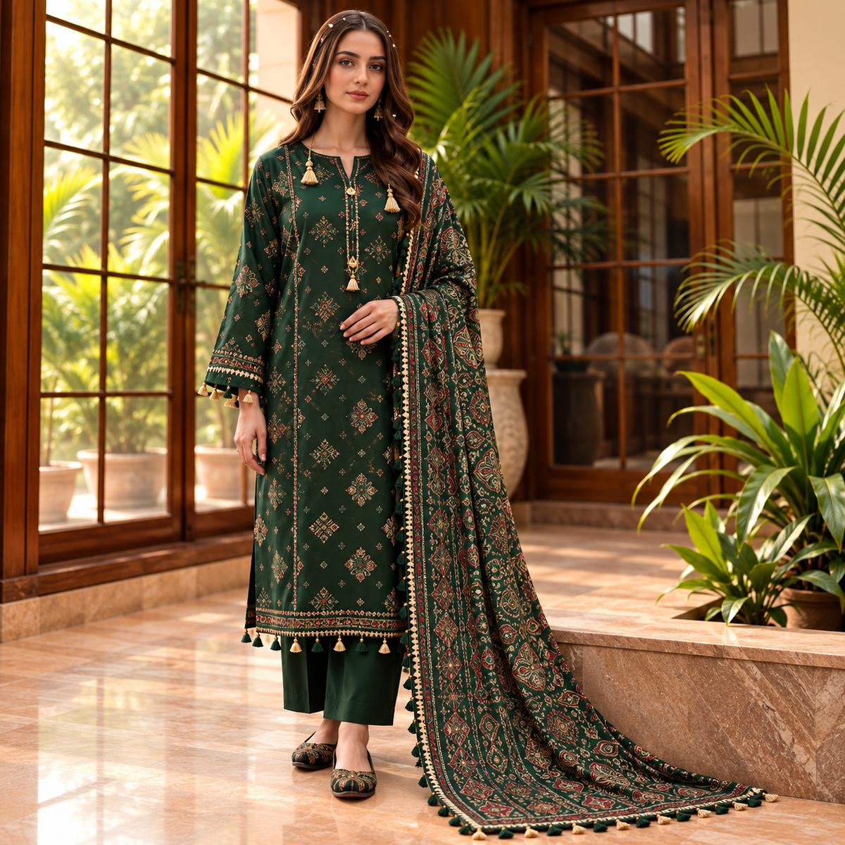 Rangrez Jacquard 3-Piece Unstitched Suit (6 Colors)