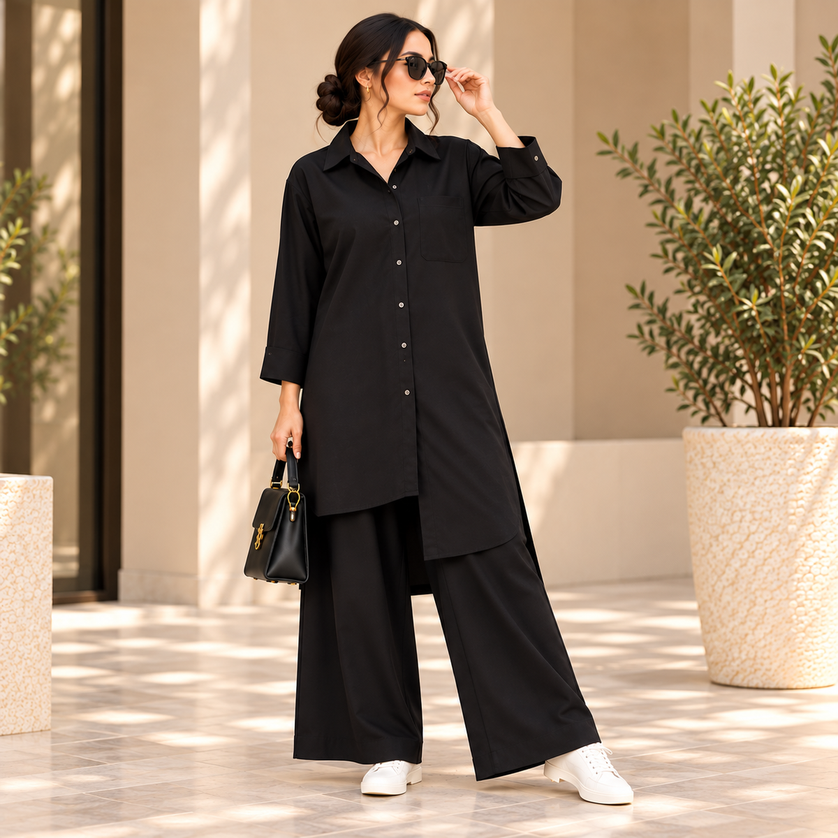 Jet Black – Black 2-Piece Co-Ord Set for Women