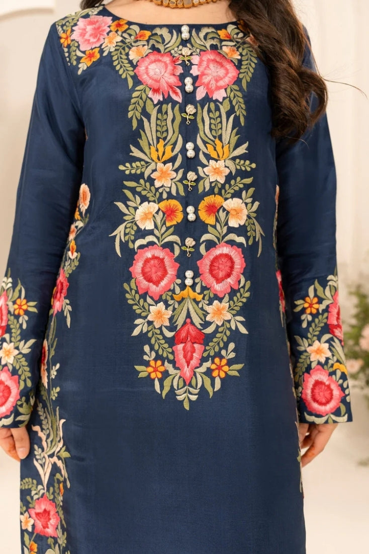 MIRANA-3PC LAWN EMBROIDERED SHIRT WITH CHIFFON TYE & DYE DUPATTA & TROUSER
