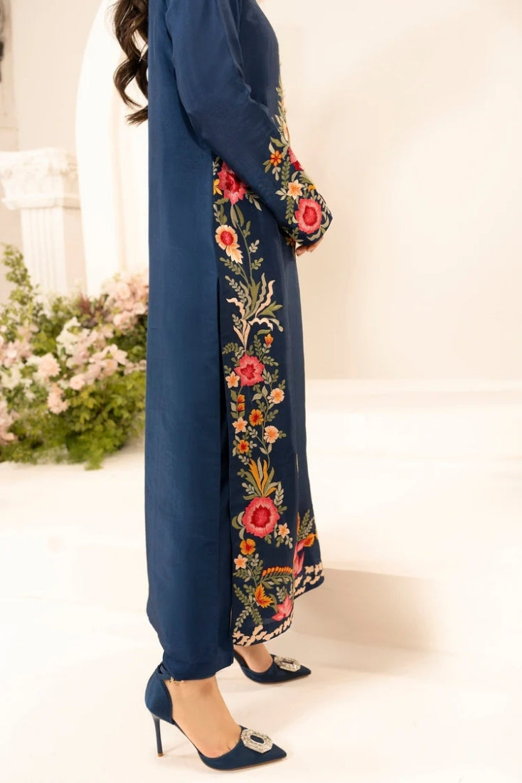 MIRANA-3PC LAWN EMBROIDERED SHIRT WITH CHIFFON TYE & DYE DUPATTA & TROUSER