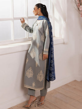 MOHAGNI-3PC LAWN EMBROIDERED SHIRT WITH MONARK PRINTED DUPATTA AND TROUSER
