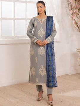 MOHAGNI-3PC LAWN EMBROIDERED SHIRT WITH MONARK PRINTED DUPATTA AND TROUSER