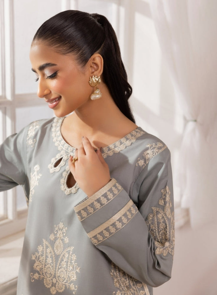 MOHAGNI-3PC LAWN EMBROIDERED SHIRT WITH MONARK PRINTED DUPATTA AND TROUSER