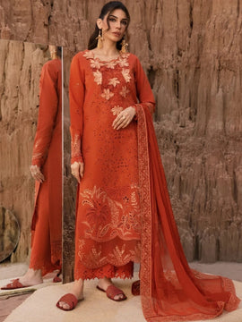 RANG RASIYA-3PC LAWN CHIKANKARI EMB SHIRT WITH ORGANZA EMB DUPATTA AND EMB TROUSER