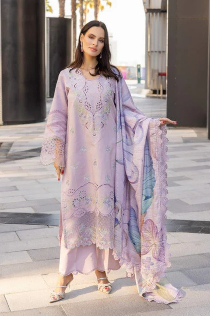 RANG RASIYA-3PC LAWN EMBROIDERED SHIRT WITH MONARK PRINT DUPATTA AND TROUSER