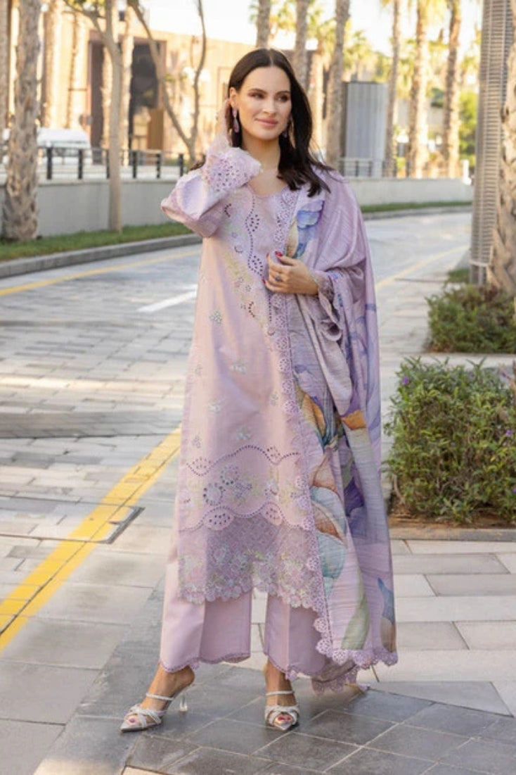 RANG RASIYA-3PC LAWN EMBROIDERED SHIRT WITH MONARK PRINT DUPATTA AND TROUSER