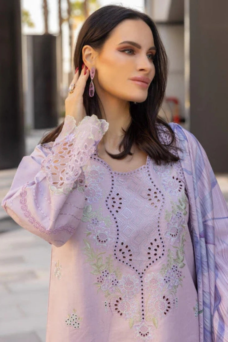 RANG RASIYA-3PC LAWN EMBROIDERED SHIRT WITH MONARK PRINT DUPATTA AND TROUSER