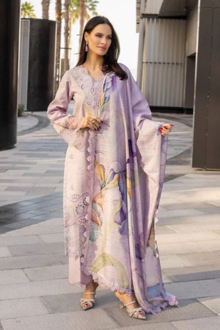 RANG RASIYA-3PC LAWN EMBROIDERED SHIRT WITH MONARK PRINT DUPATTA AND TROUSER