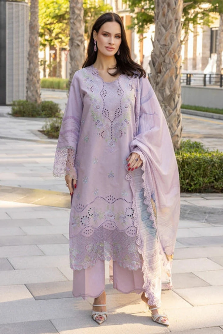 RANG RASIYA-3PC LAWN EMBROIDERED SHIRT WITH MONARK PRINT DUPATTA AND TROUSER