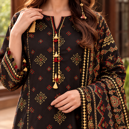 Rangrez Jacquard 3-Piece Unstitched Suit (6 Colors)