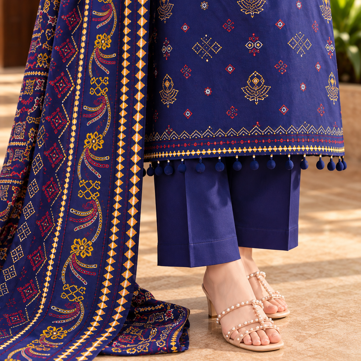 Royal Midnight Viscose Jacquard 3-Piece Unstitched Suit