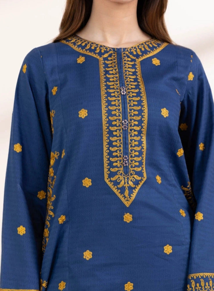 SAPPHIRE-3PC LAWN EMBROIDERED SHIRT WITH COTTON NET DUPATTA & TROUSER