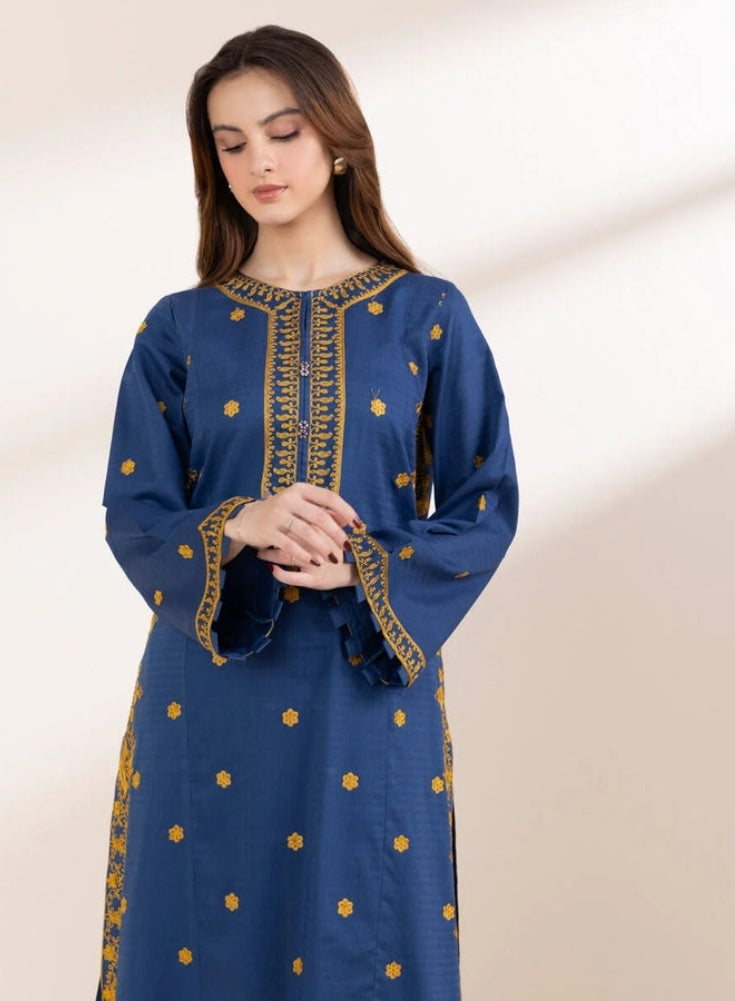 SAPPHIRE-3PC LAWN EMBROIDERED SHIRT WITH COTTON NET DUPATTA & TROUSER