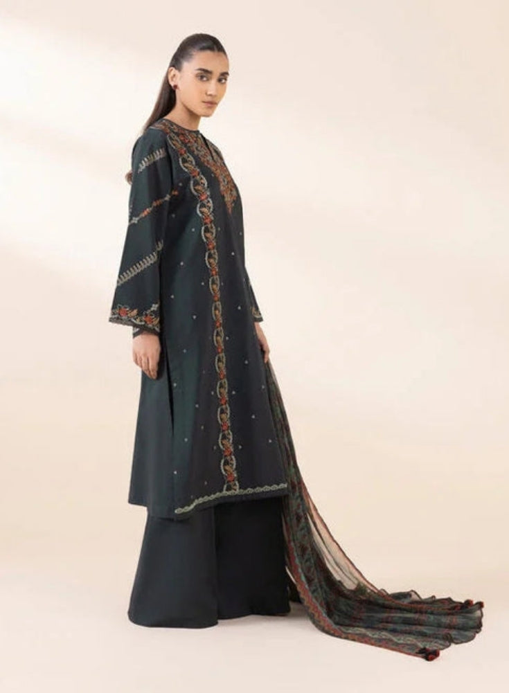 SAPPHIRE-3PC LAWN EMBROIDERED SHIRT WITH MONARK PRINT DUAPATTA AND TROUSER