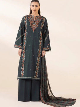 SAPPHIRE-3PC LAWN EMBROIDERED SHIRT WITH MONARK PRINT DUAPATTA AND TROUSER