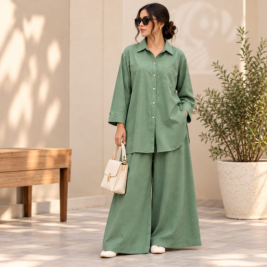 Sage Serenity – Sage Green 2-Piece Co-Ord Set for Women