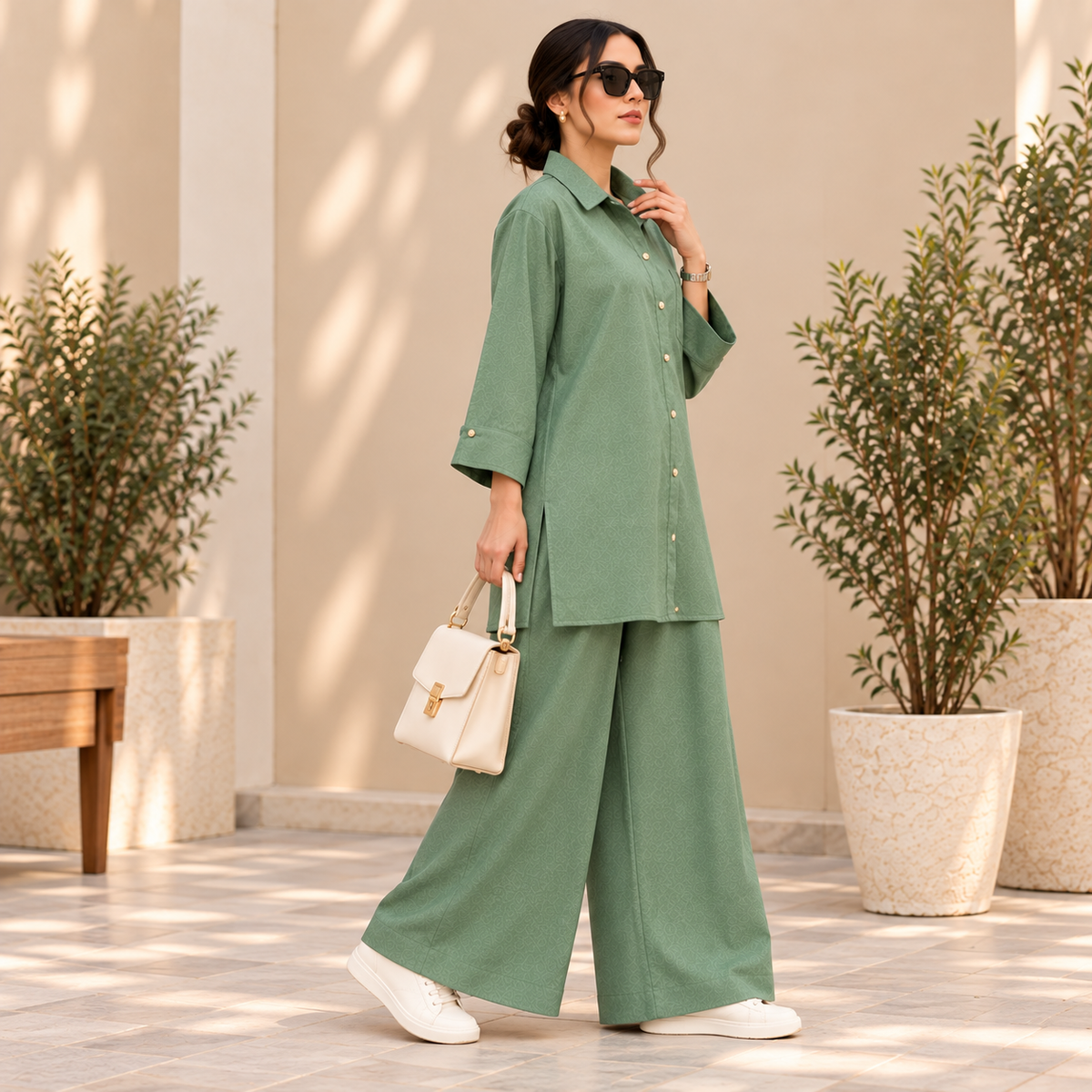 Sage Serenity – Sage Green 2-Piece Co-Ord Set for Women